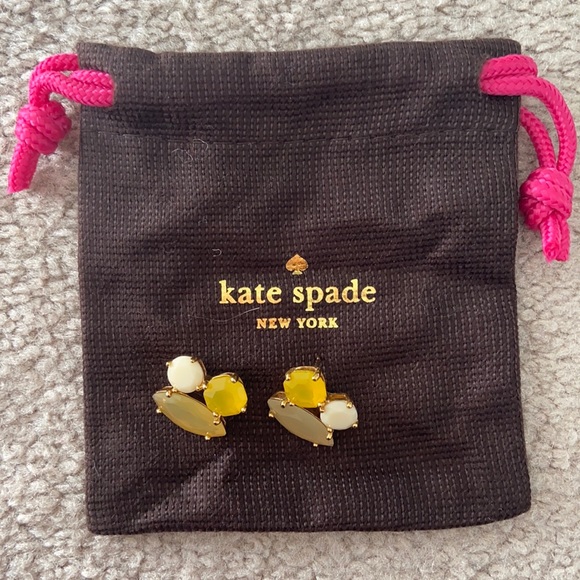 Kate Spade yellow and gold statement earrings